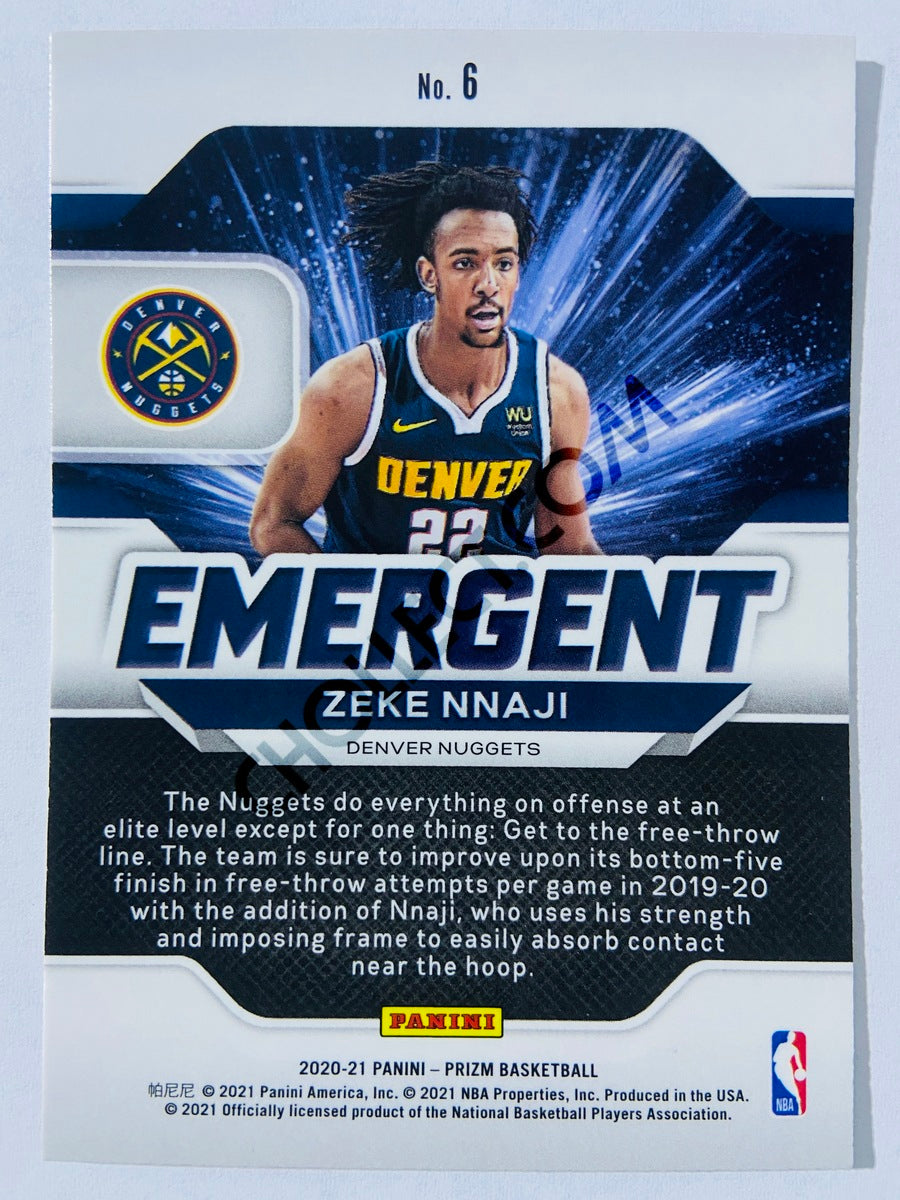 Zeke Nnaji - Denver Nuggets 2020-21 Panini Prizm Emergent #6