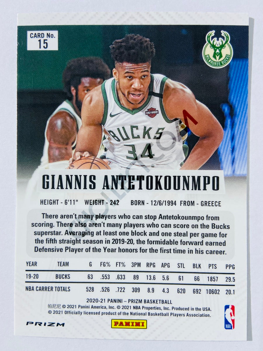 Giannis Antetokounmpo - Milwaukee Bucks 2020-21 Panini Prizm Flashback Fastbreak Prizm Parallel #15