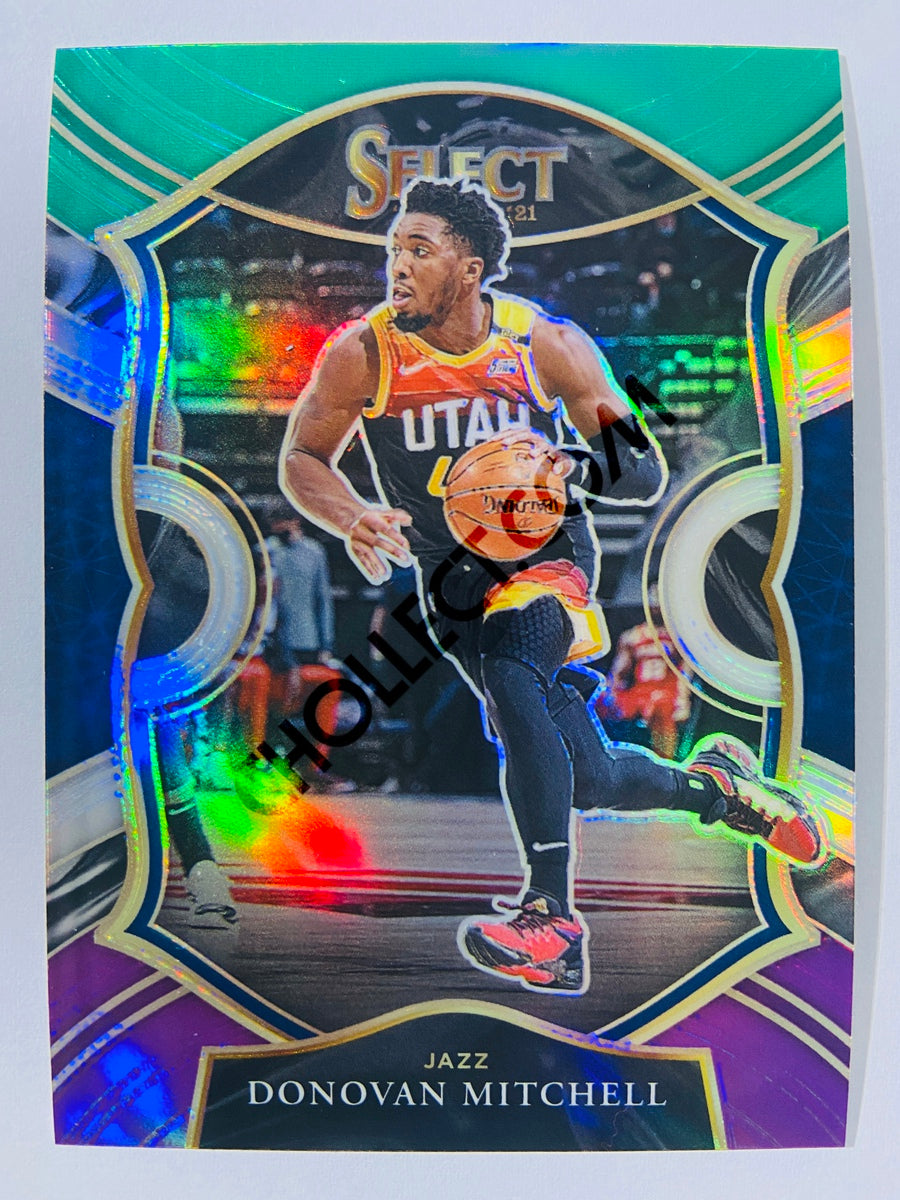 Donovan Mitchell - Utah Jazz 2020-21 Panini Select Concourse Green White Purple Parallel #27