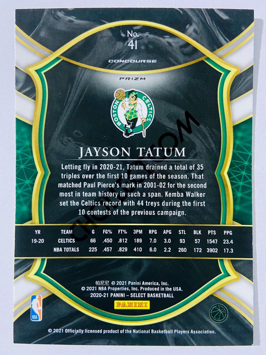 Jayson Tatum - Boston Celtics 2020-21 Panini Select Concourse Red White Orange Shimmer Parallel #150