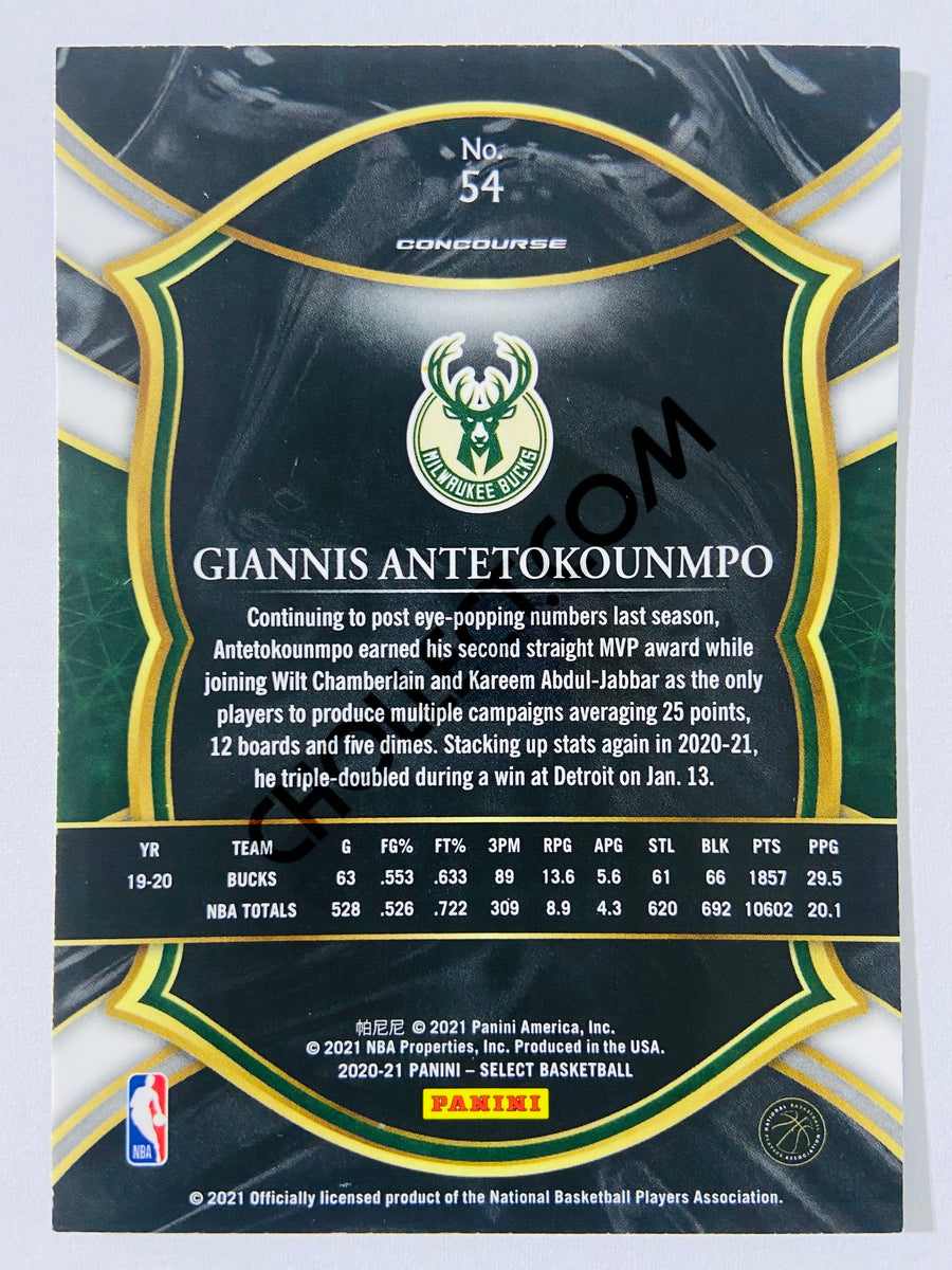 Giannis Antetokounmpo - Milwaukee Bucks 2020-21 Panini Select Concourse Blue Retail #54