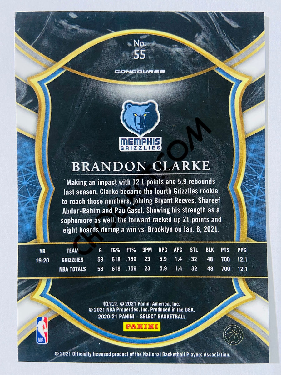 Brandon Clarke - Memphis Grizzlies 2020-21 Panini Select Concourse Blue Retail #55