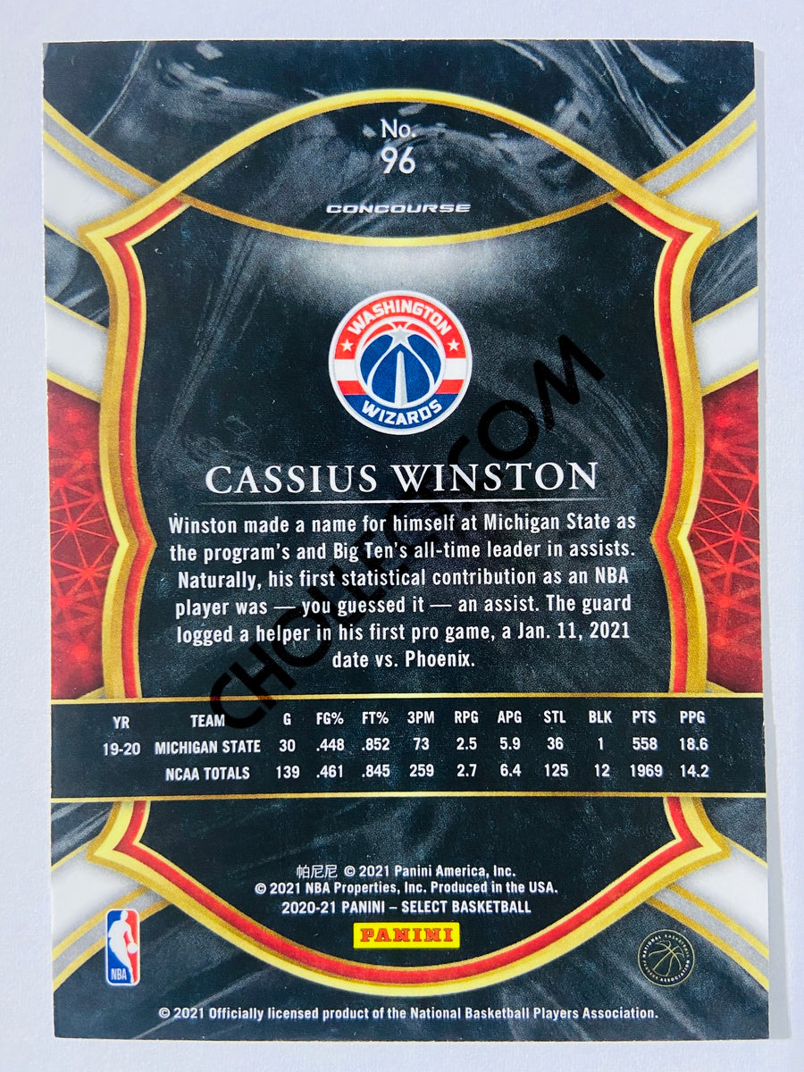 Cassius Winston - Washington Wizards 2020-21 Panini Select Concourse Blue Retail RC Rookie #96