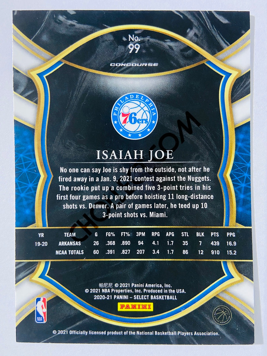 Isaiah Joe - Philadelphia 76ers 2020-21 Panini Select Concourse Blue Retail RC Rookie #99