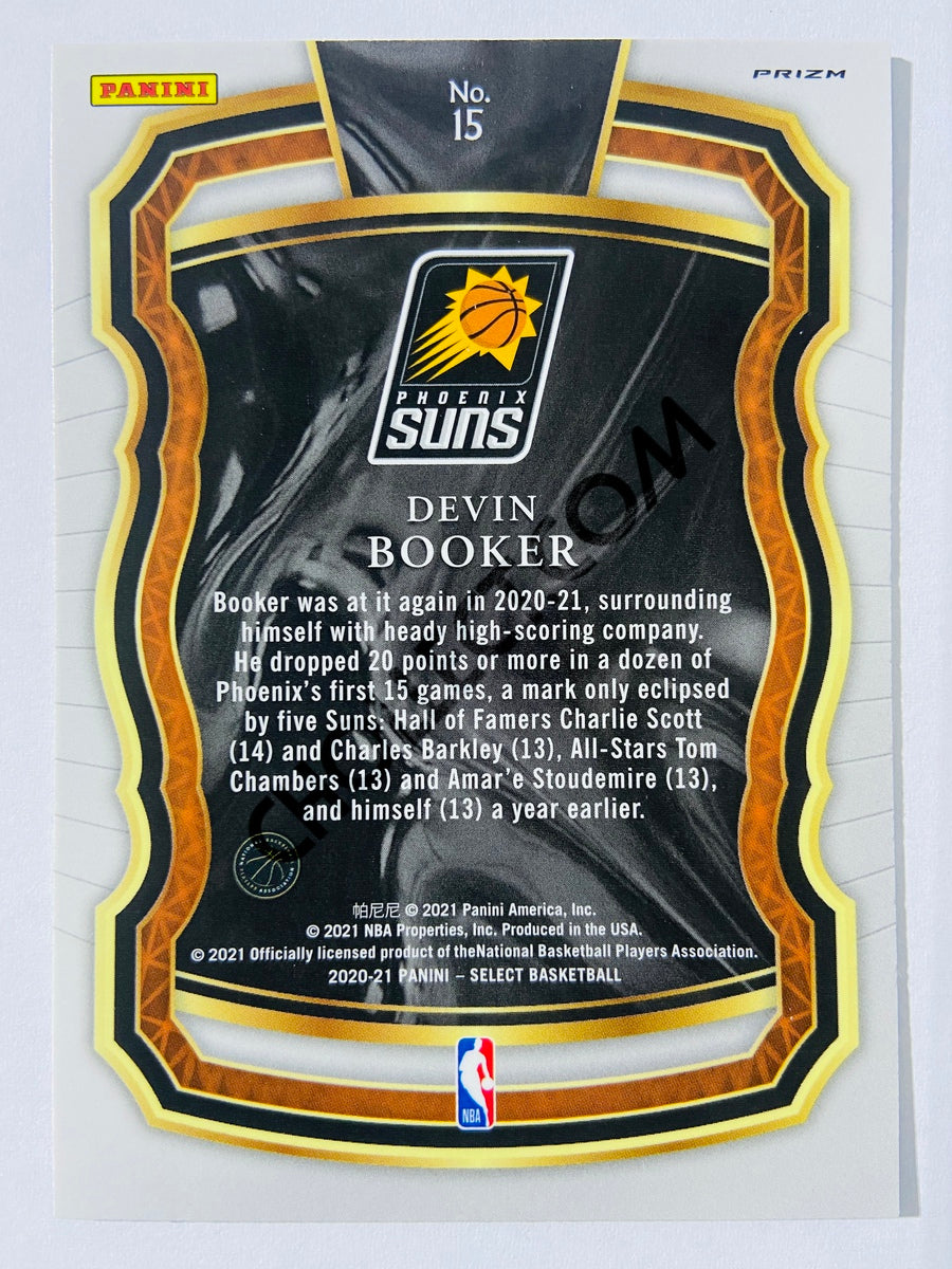 Devin Booker - Phoenix Suns 2020-21 Panini Select Select Company Blue Shimmer Parallel #15