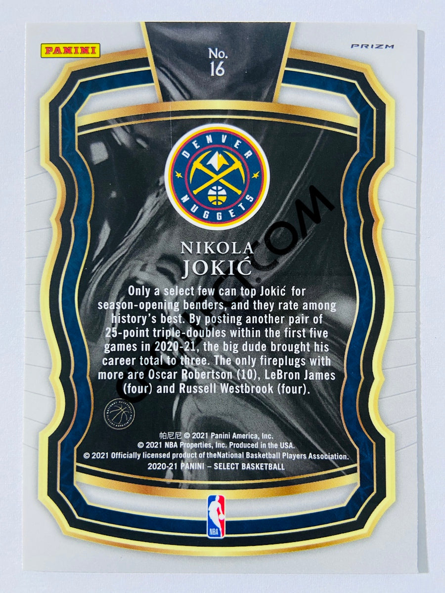Nikola Jokic - Denver Nuggets 2020-21 Panini Select Select Company Green Cracked Ice Parallel #16