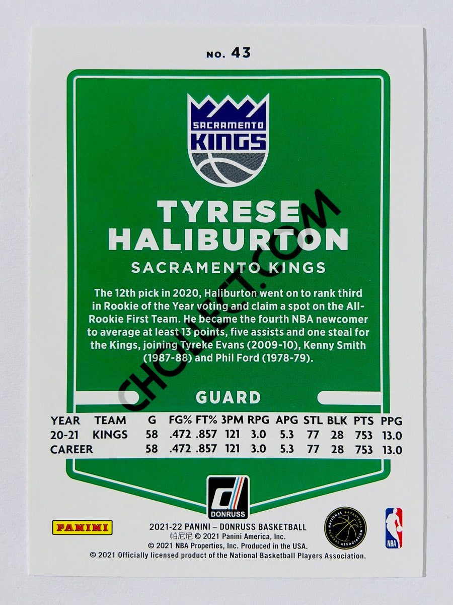 Tyrese Haliburton – Sacramento Kings 2021-22 Panini Donruss #43