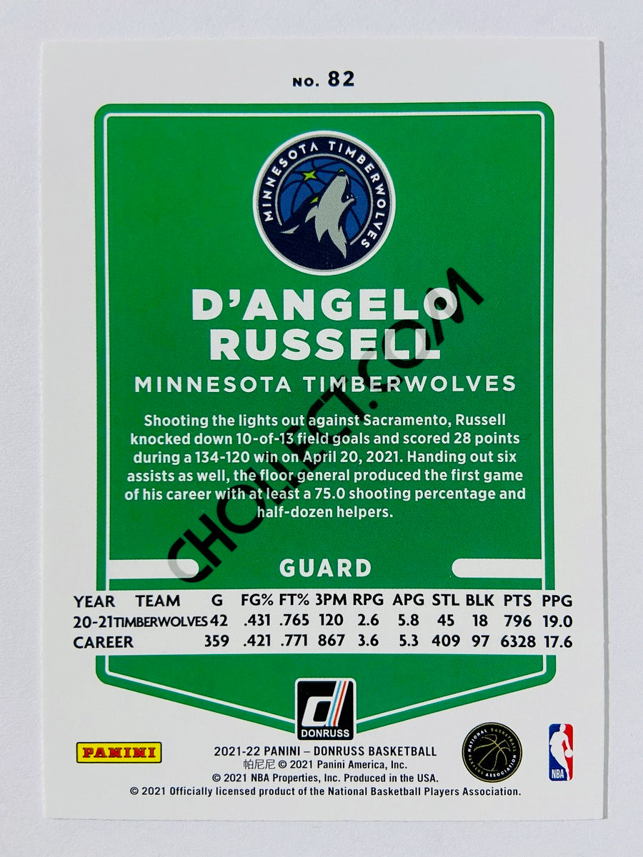 D'Angelo Russell – Minnesota Timberwolves 2021-22 Panini Donruss #82