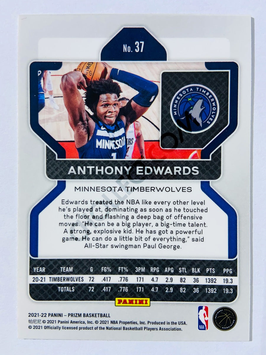 Anthony Edwards - Minnesota Timberwolves 2021-22 Panini Prizm #37