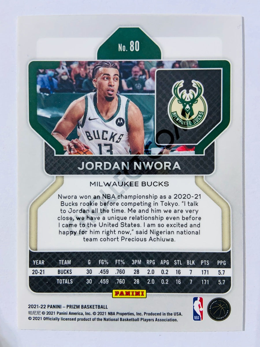 Jordan Nwora - Milwaukee Bucks 2021-22 Panini Prizm #80