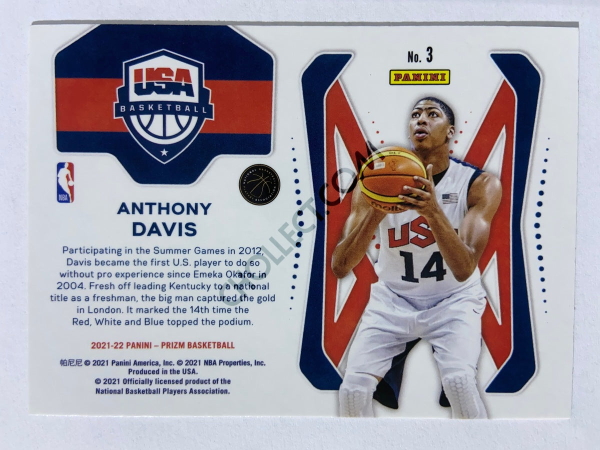 Anthony Davis - USA Basketball 2021-22 Panini Prizm USA Basketball Insert #3