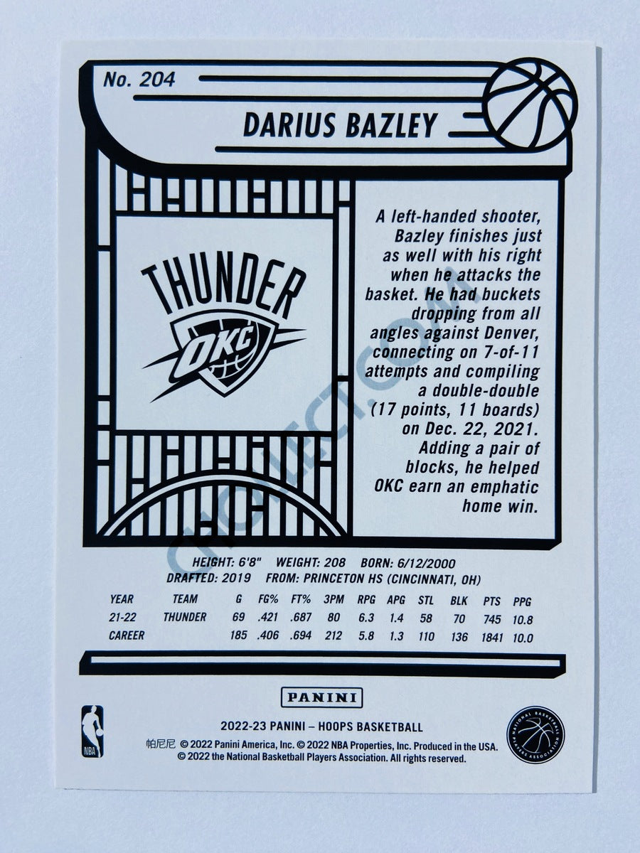 Darius Bazley - Oklahoma City Thunder 2022-23 Panini Hoops #204