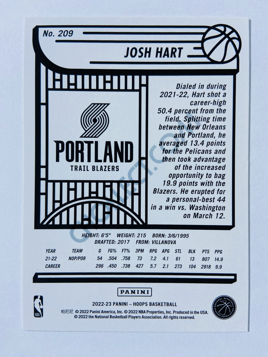 Josh Hart - Portland Trail Blazers 2022-23 Panini Hoops #209