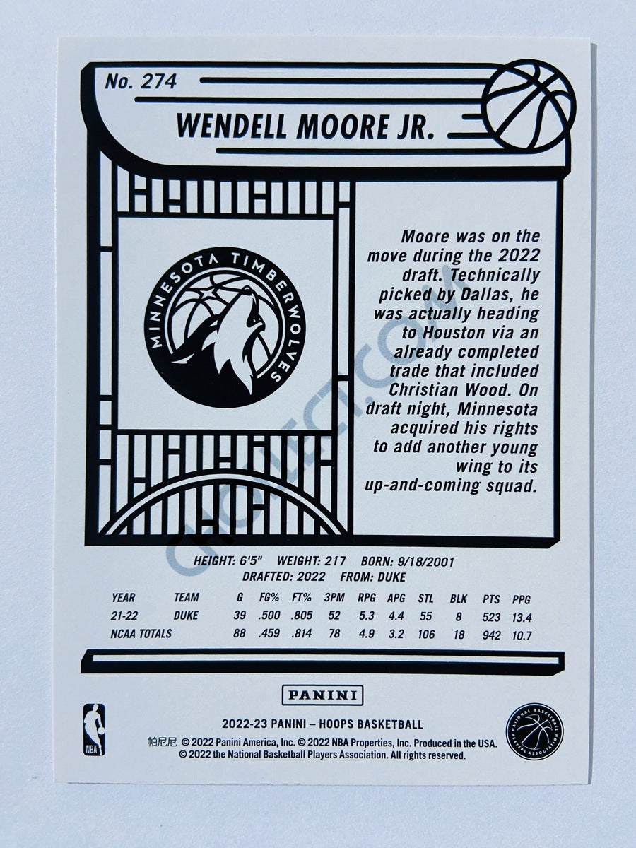 Wendell Moore Jr. - Minnesota Timberwolves 2022-23 Panini Hoops RC Rookie #274