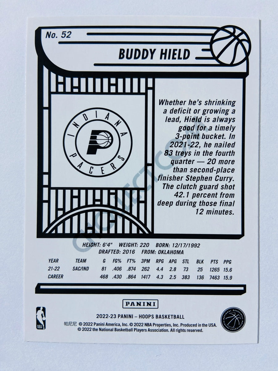 Buddy Hield - Indiana Pacers 2022-23 Panini Hoops Blue Parallel #52