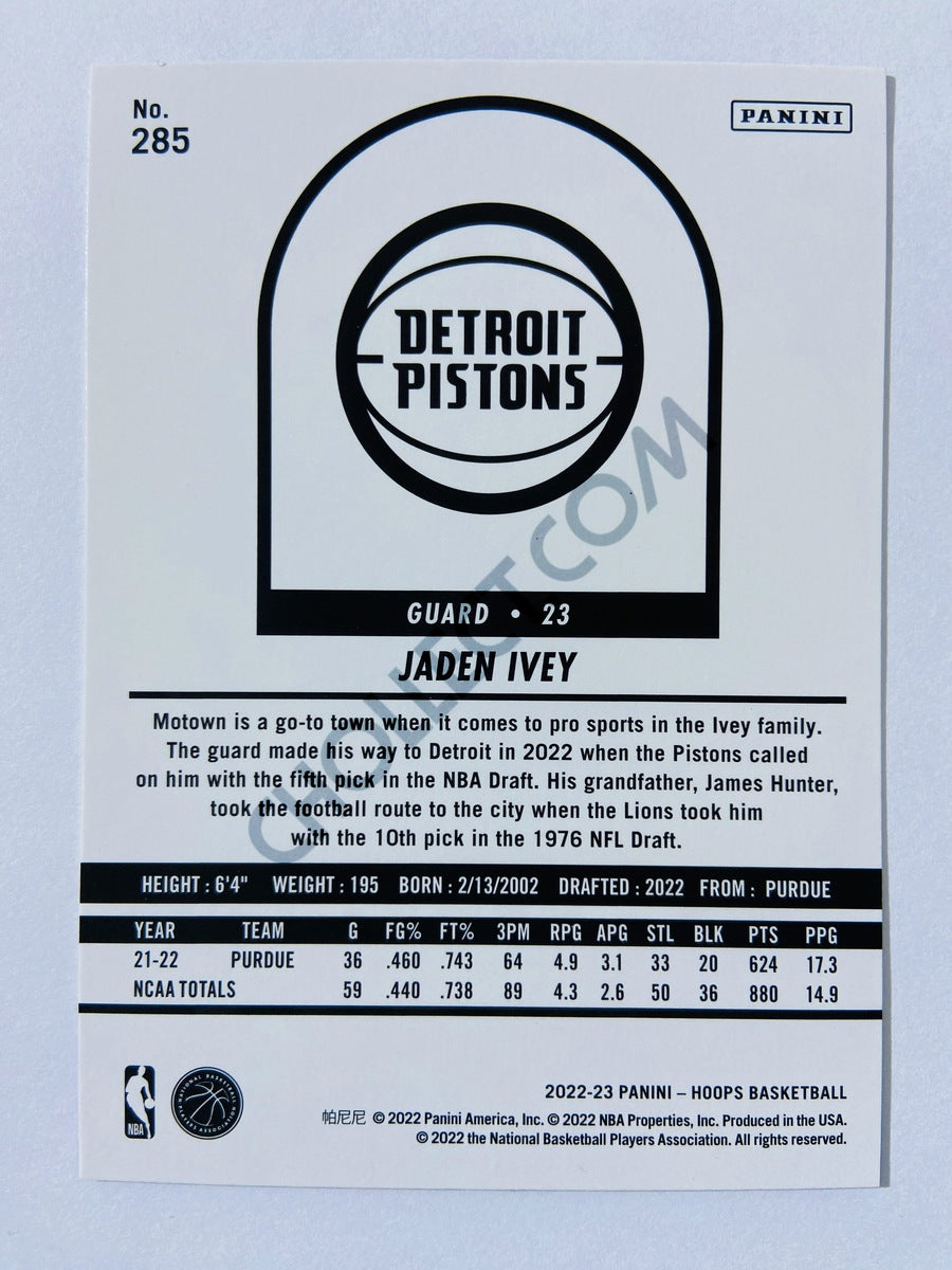 Jaden Ivey - Detroit Pistons 2022-23 Panini Hoops Tribute Rookie Blue Parallel #285