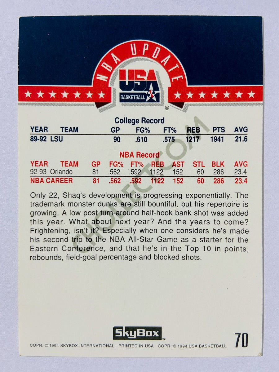 Shaquille O'Neal - Orlando Magic 1994 Skybox USA Basketball NBA Update #70