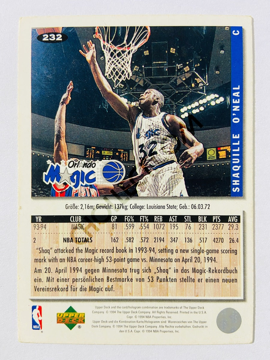 Shaquille O'Neal – Orlando Magic 1994 Upper Deck Collector's Choice #232