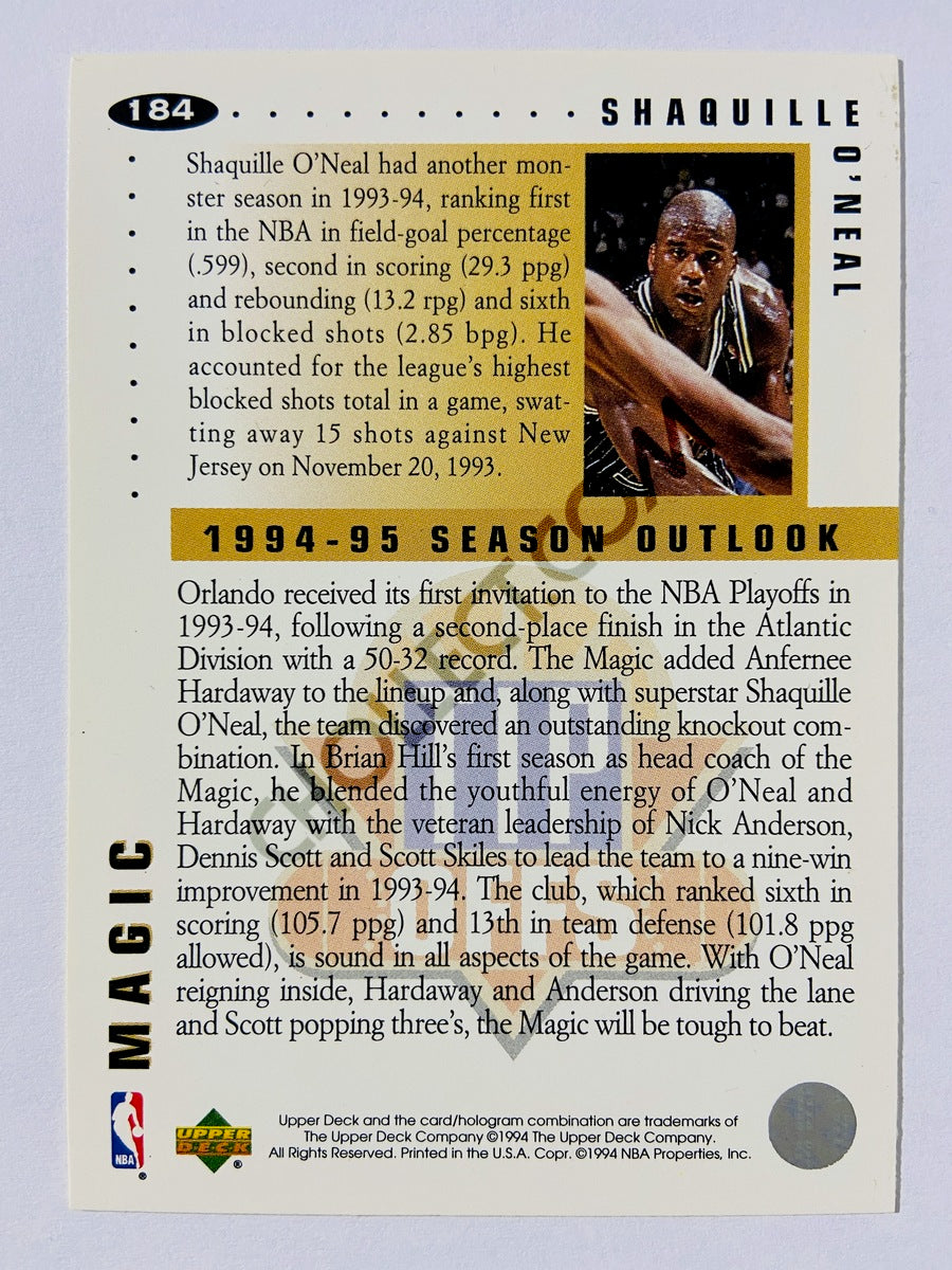 Shaquille O'Neal - Orlando Magic 1994 Upper Deck Collector's Choice Tip-Offs #184