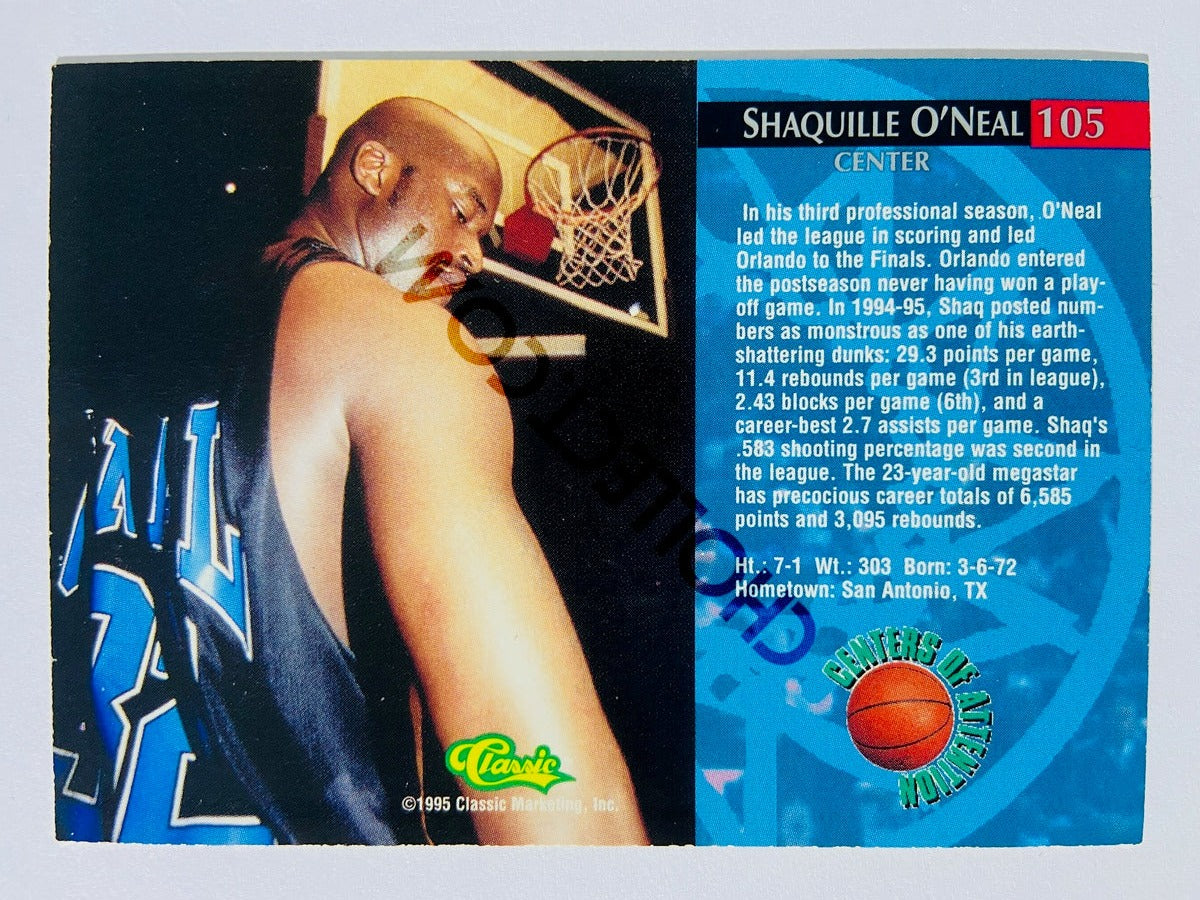 Shaquille O'Neal – Orlando Magic 1995 Classic Rookies Center of Attention #105