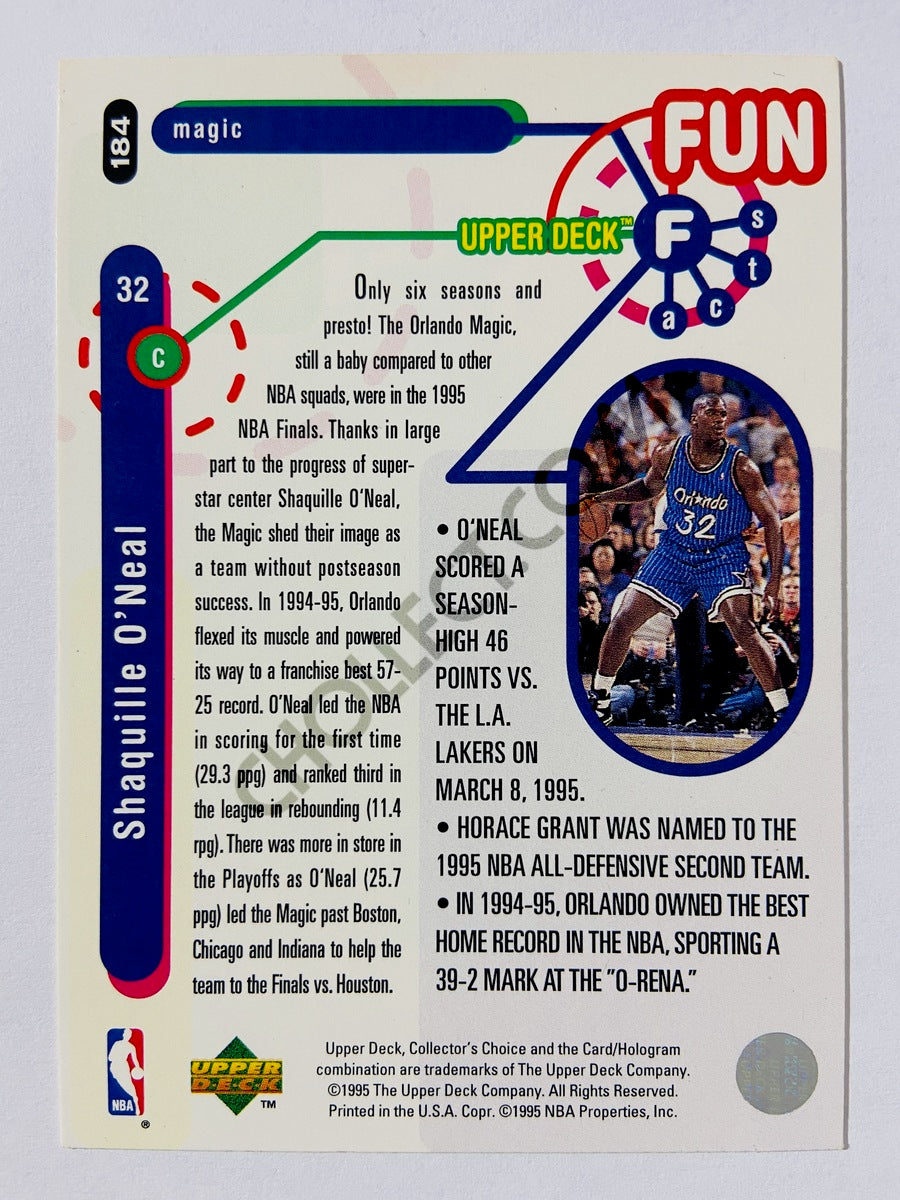 Shaquille O'Neal - Orlando Magic 1995 Upper Deck Collector's Choice Fun Facts #184
