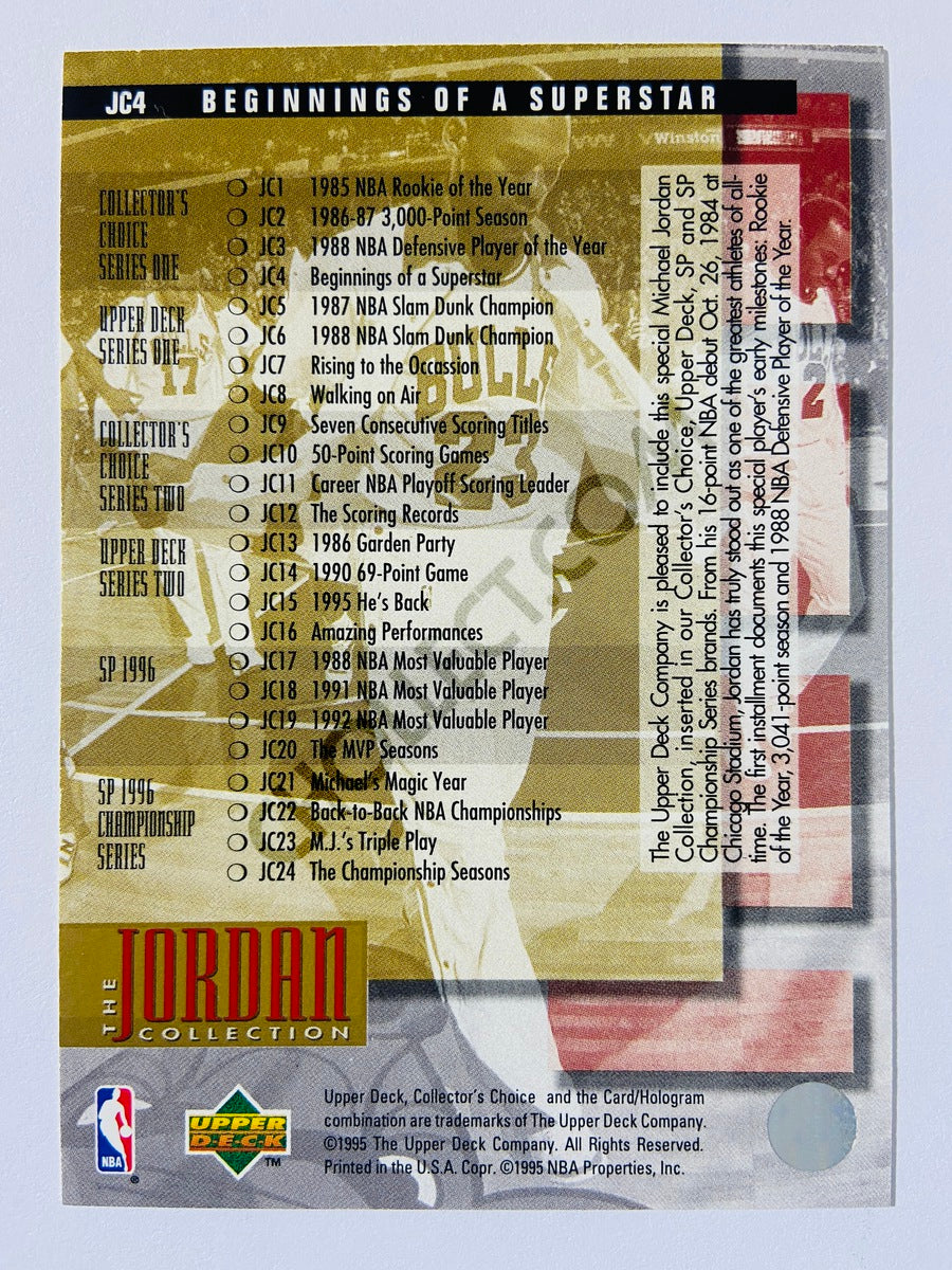 Michael Jordan - Chicago Bulls 1995 Upper Deck Collector's Choice The Jordan Collection #JC4