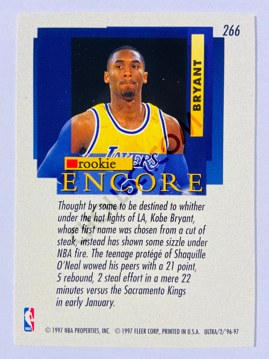 Kobe Bryant - Los Angeles Lakers 1996-97 Fleer Ultra Encore Rookie #266