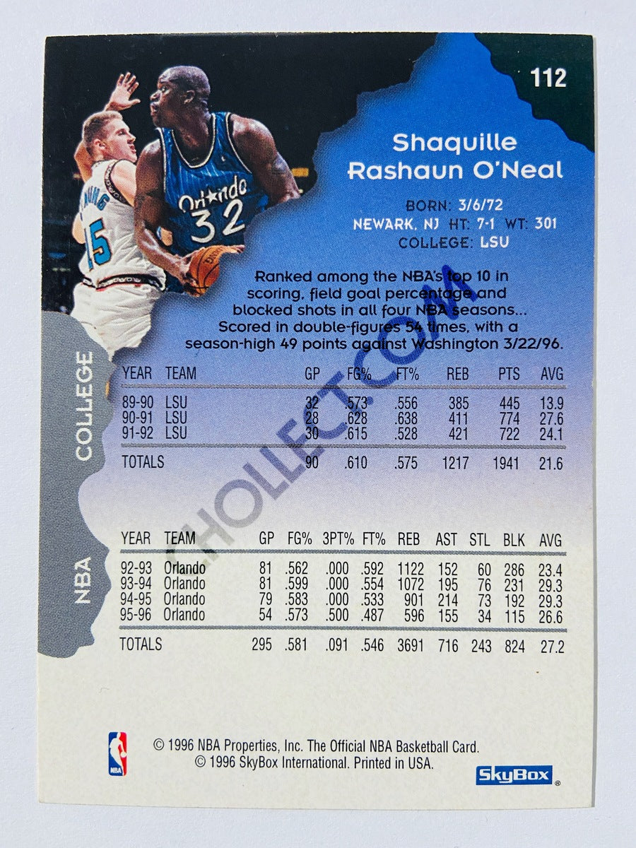 Shaquille O'Neal – Orlando Magic 1996 Skybox NBA Hoops #112