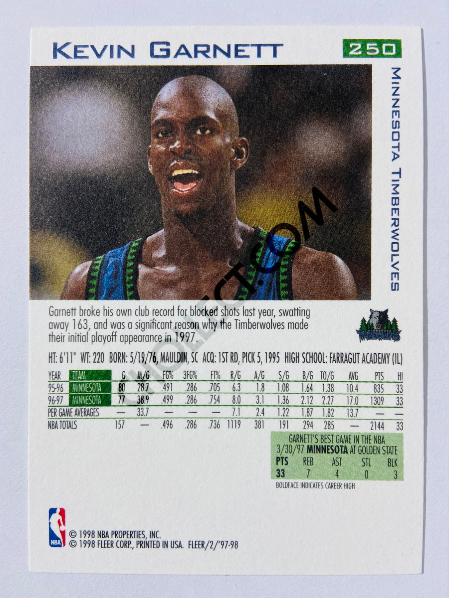 Kevin Garnett - Minnesota Timberwolves 1997 Fleer All-Star Game #250