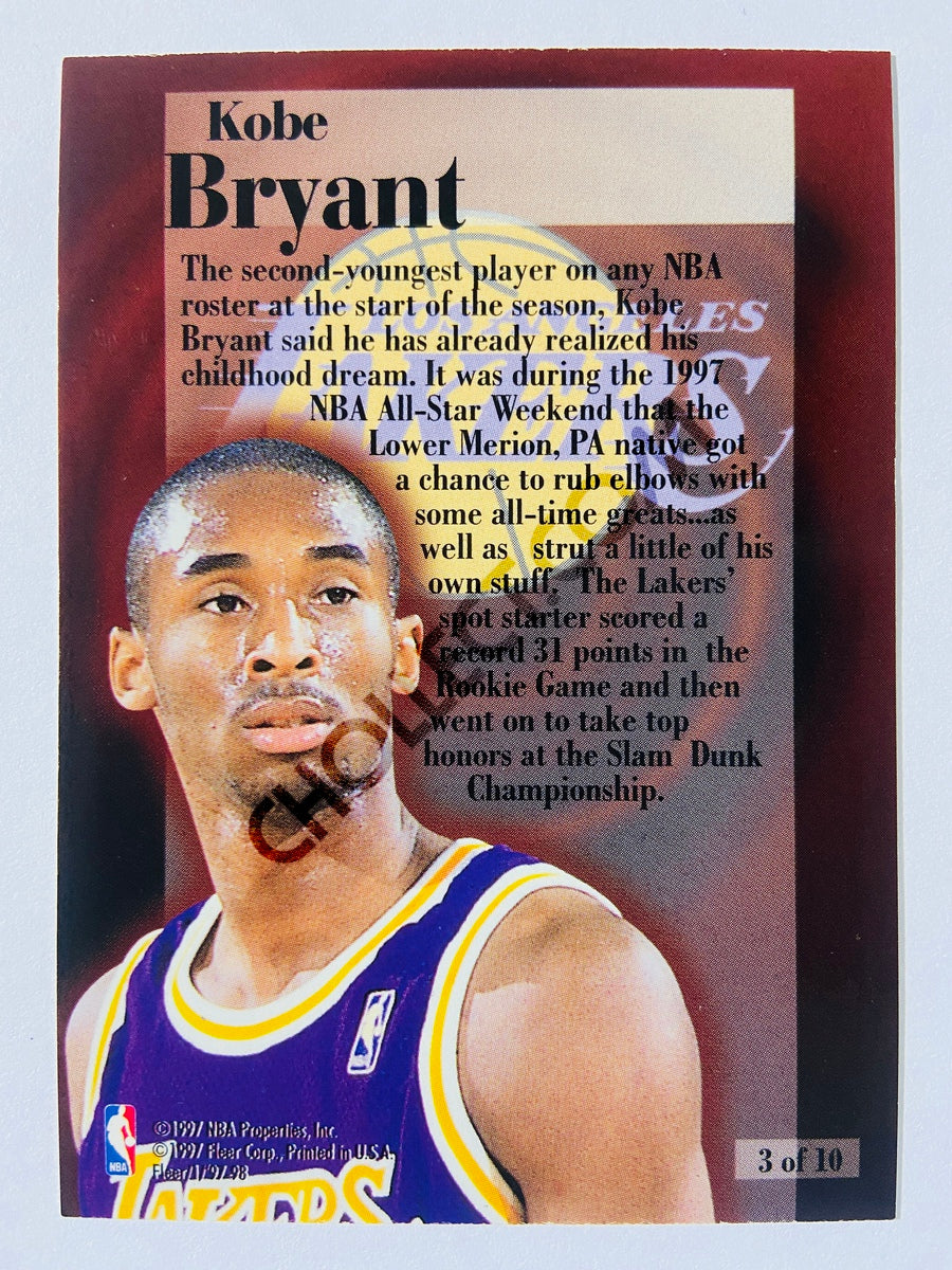 Kobe Bryant - Los Angeles Lakers 1997-98 Fleer Rookie Rewind #3