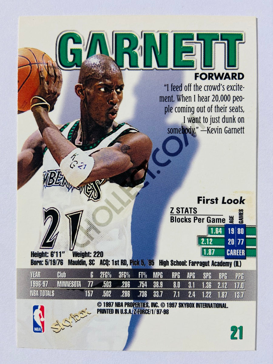 Kevin Garnett - Minnesota Timberwolves 1997 Skybox Z-Force #21