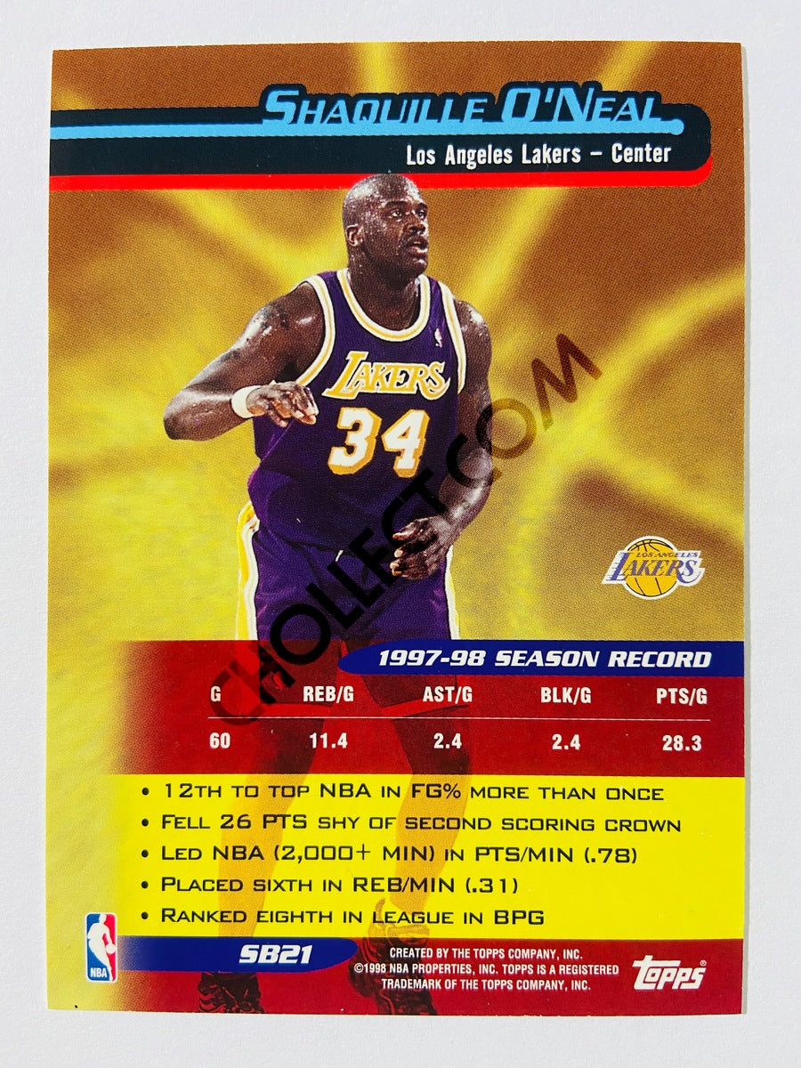 Shaquille O'Neal – Los Angeles Lakers 1997-98 Topps Postmen Shimmer Parallel #SB21