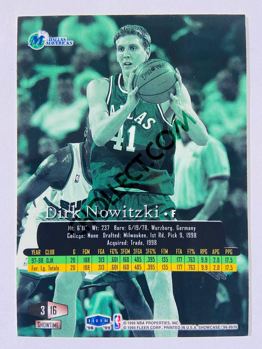 Dirk Nowitzki - Dallas Mavericks 1998-99 Fleer Flair Showcase Power Rookie Card #316