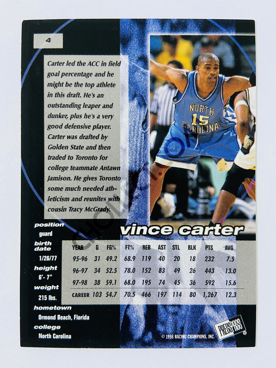 Vince Carter – Toronto Raptors 1998 Press Pass Double Threat #4
