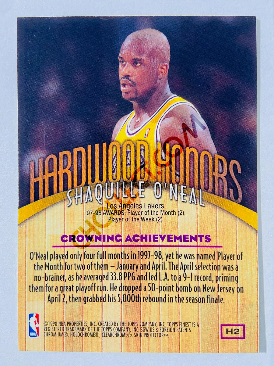 Shaquille O'Neal – Los Angeles Lakers 1998 Topps Finest Hardwood Honors #H2