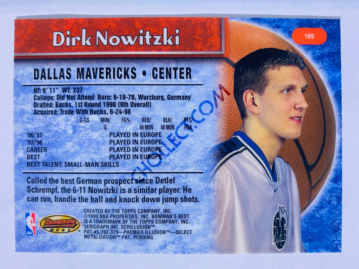 Dirk Nowitzki - Dallas Mavericks 1998 Topps Bowman's Best Rookie Card #109