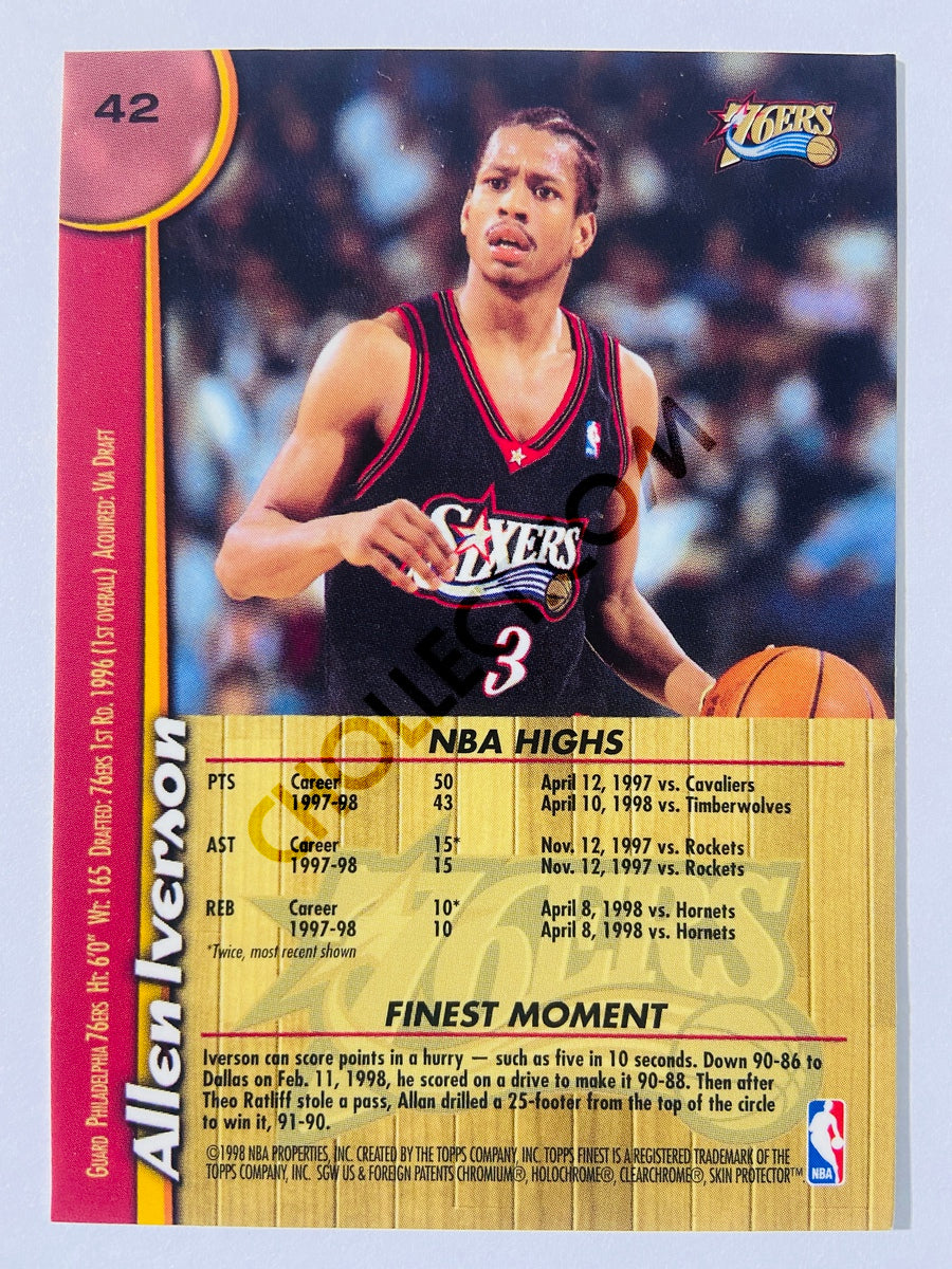 Allen Iverson - Philadelphia 76ers 1998-99 Topps Finest #42