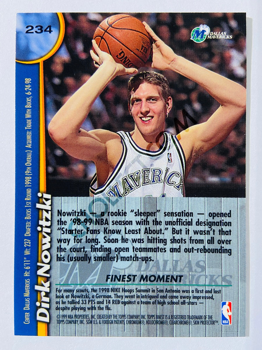 Dirk Nowitzki - Dallas Mavericks 1998-99 Topps Finest Rookie Card #234