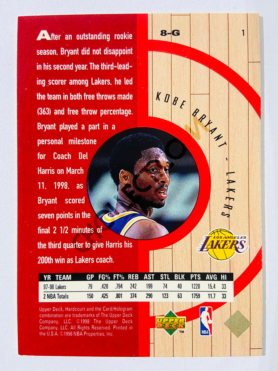 Kobe Bryant - Los Angeles Lakers 1998 Upper Deck Hardcourt #8-G