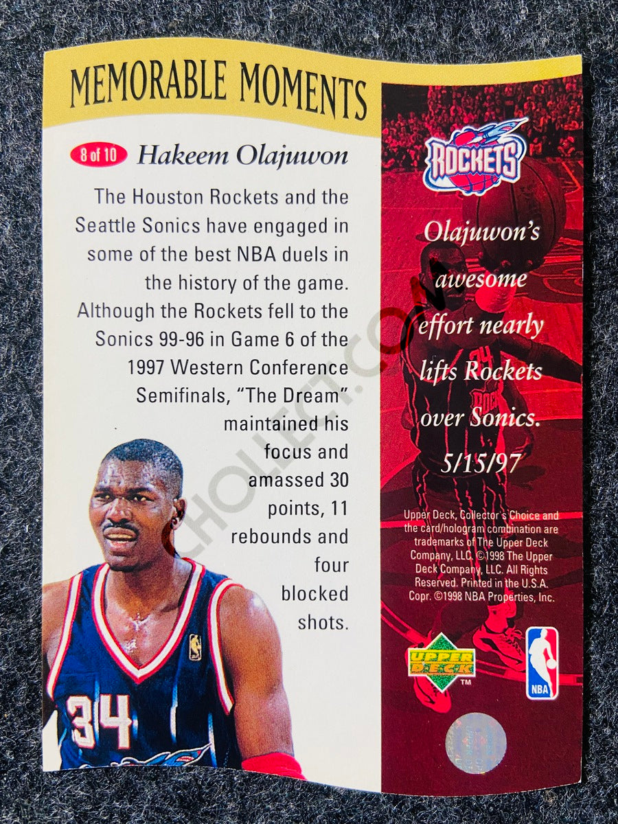 Hakeem Olajuwon - Houston Rockets 1998 Upper Deck Memorable Moment #8