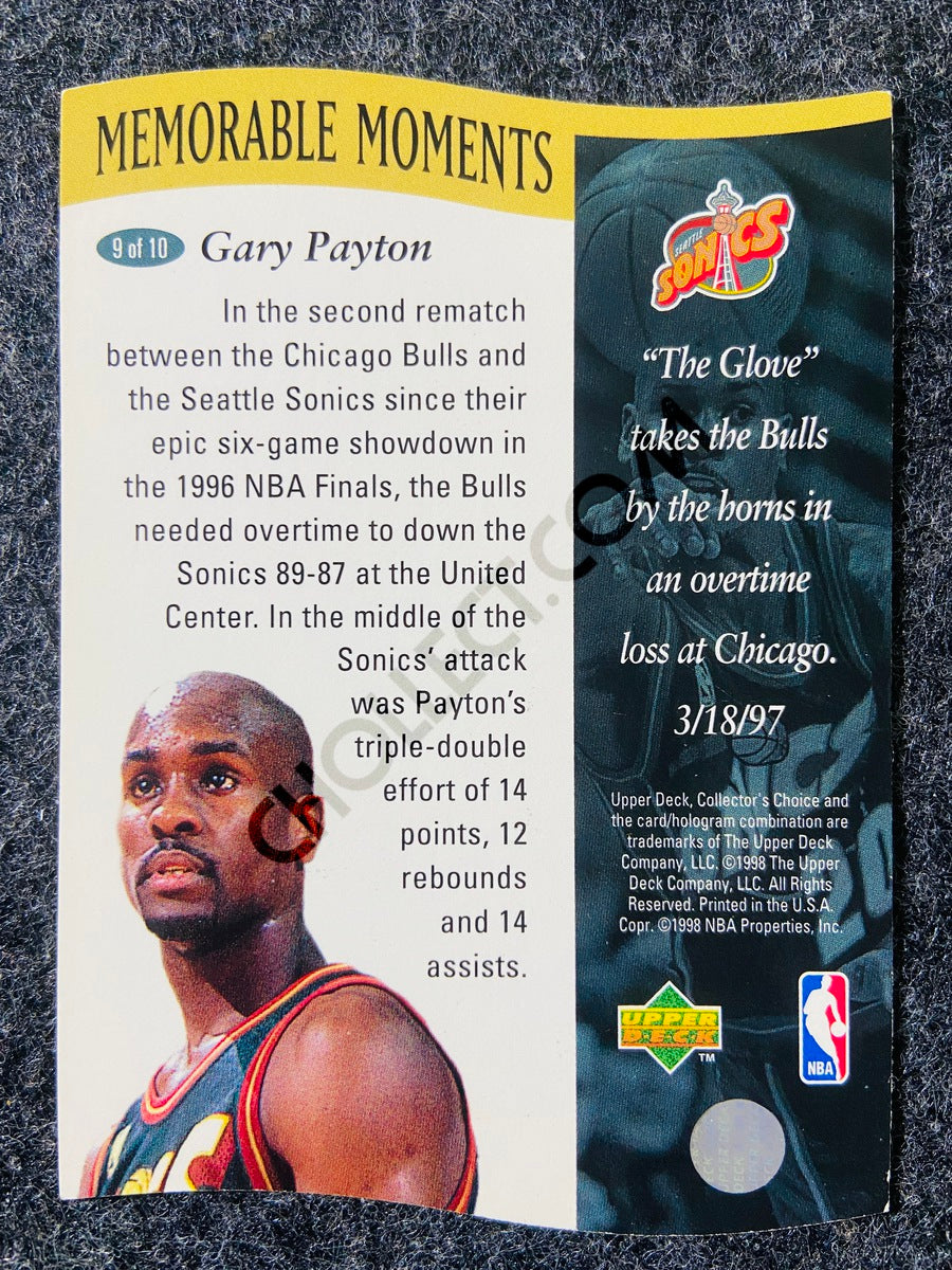 Gary Payton - Seattle Super Sonics 1998 Upper Deck Memorable Moment #9