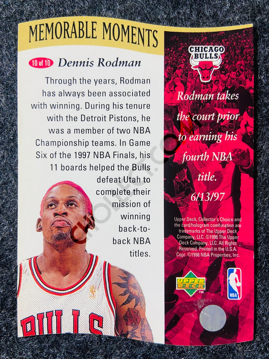 Dennis Rodman - Chicago Bulls 1998 Upper Deck Memorable Moment #10