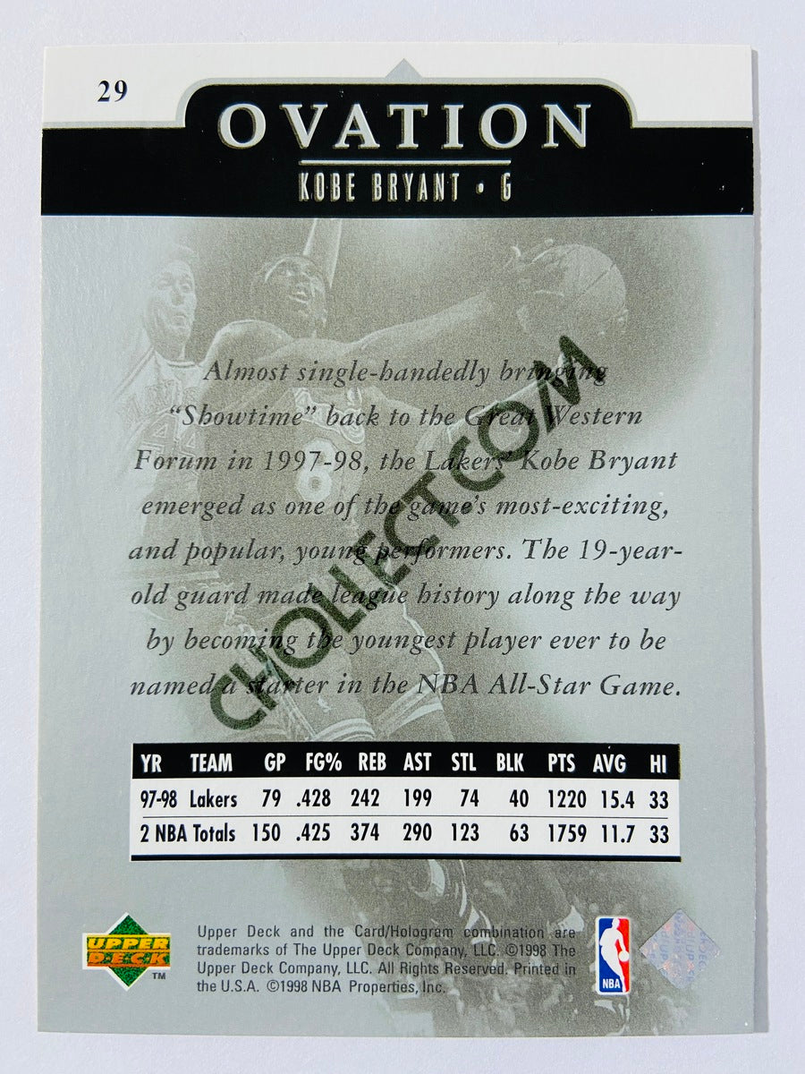 Kobe Bryant - Los Angeles Lakers 1998 Upper Deck Ovation #29