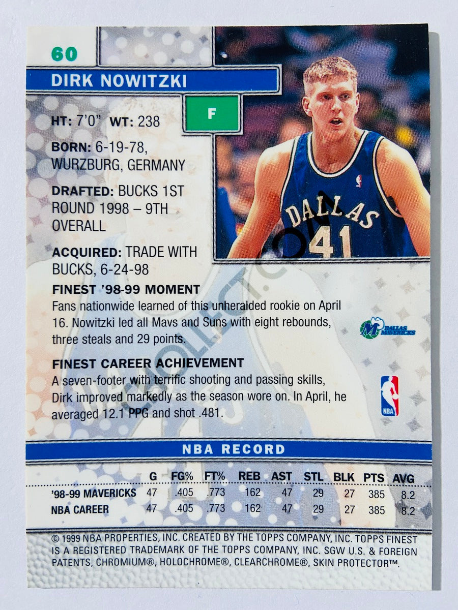 Dirk Nowitzki - Dallas Mavericks 1999 Topps Finest #60