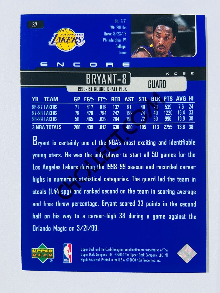 Kobe Bryant - Los Angeles Lakers 1999-00 Upper Deck Encore #37