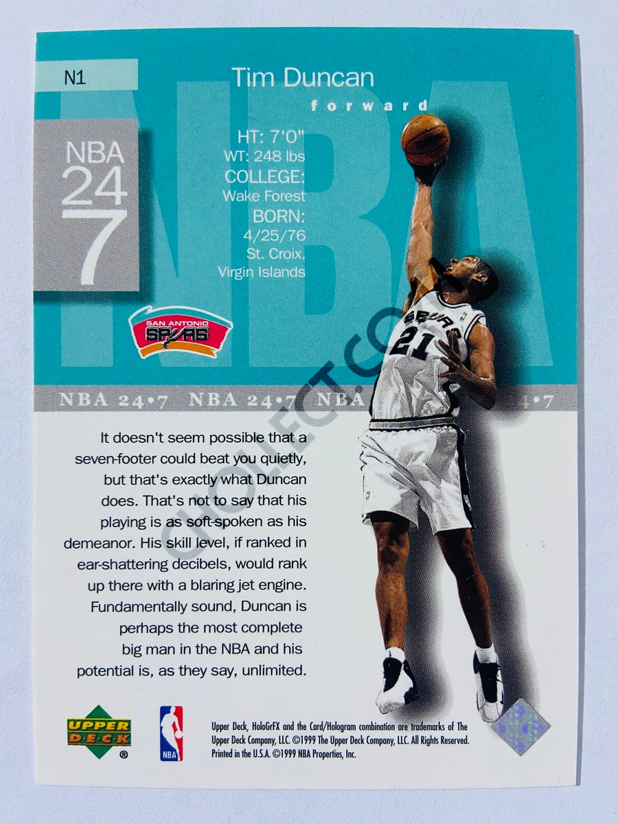 Tim Duncan - San Antonio Spurs 1999 Upper Deck HoloGrFx NBA 24-7 #N1