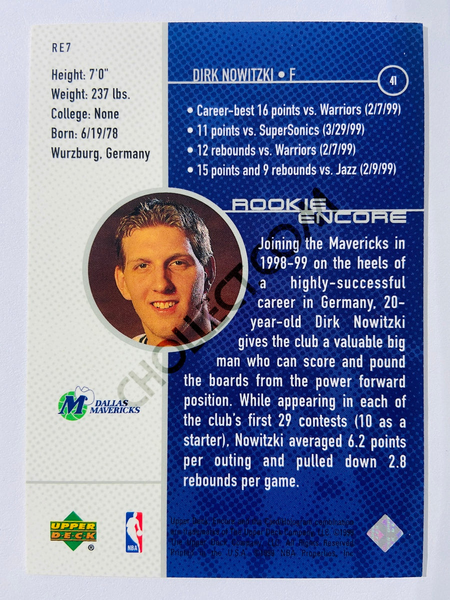 Dirk Nowitzki - Dallas Mavericks 1999 Rookie Encore #7