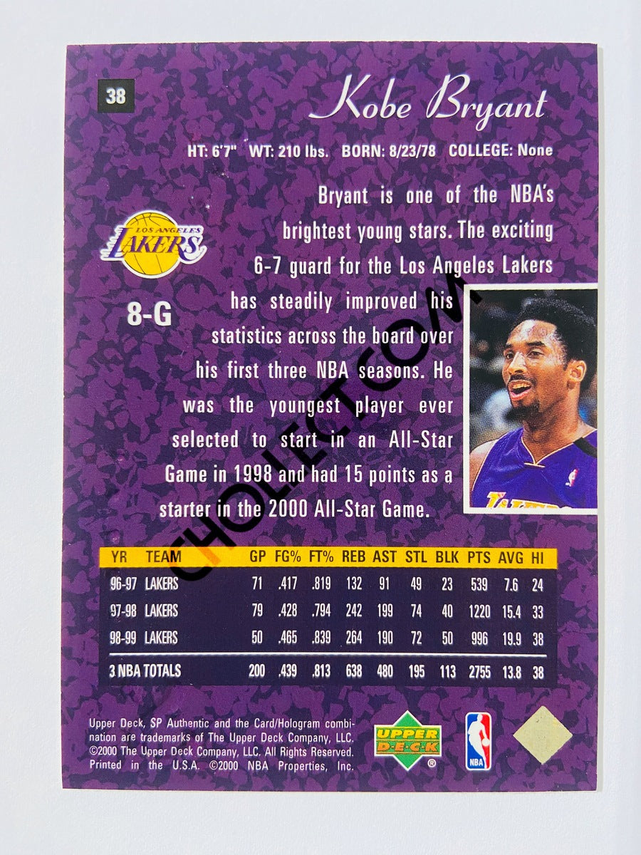Kobe Bryant - Los Angeles Lakers 1999-00 Upper Deck SP Authentic #38