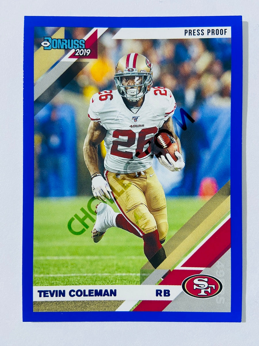 Tevin Coleman – San Francisco 49ers 2019-20 Panini Donruss Blue Press Proof Parallel #20