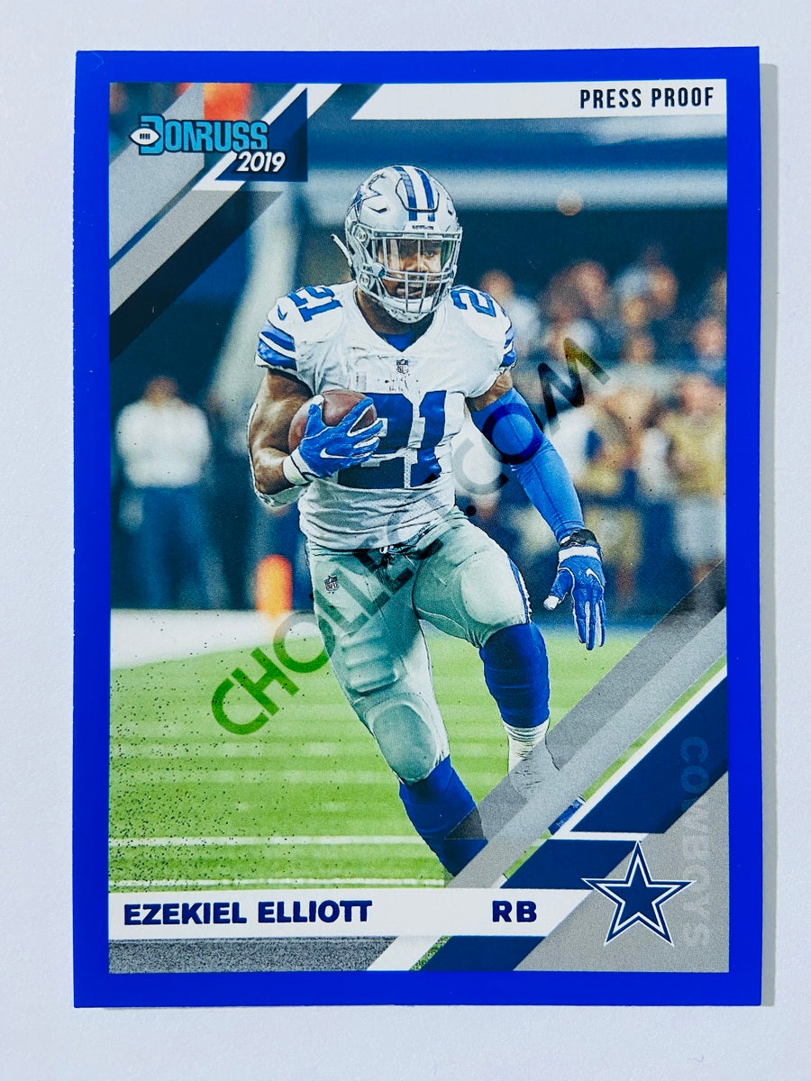 Ezekiel Elliott – Dallas Cowboys 2019-20 Panini Donruss Blue Press Proof Parallel #75